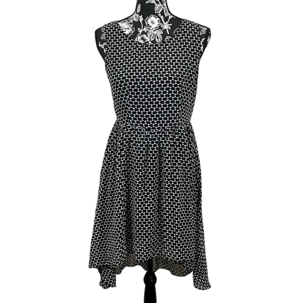 Miami Black and White High Low‎ Dress